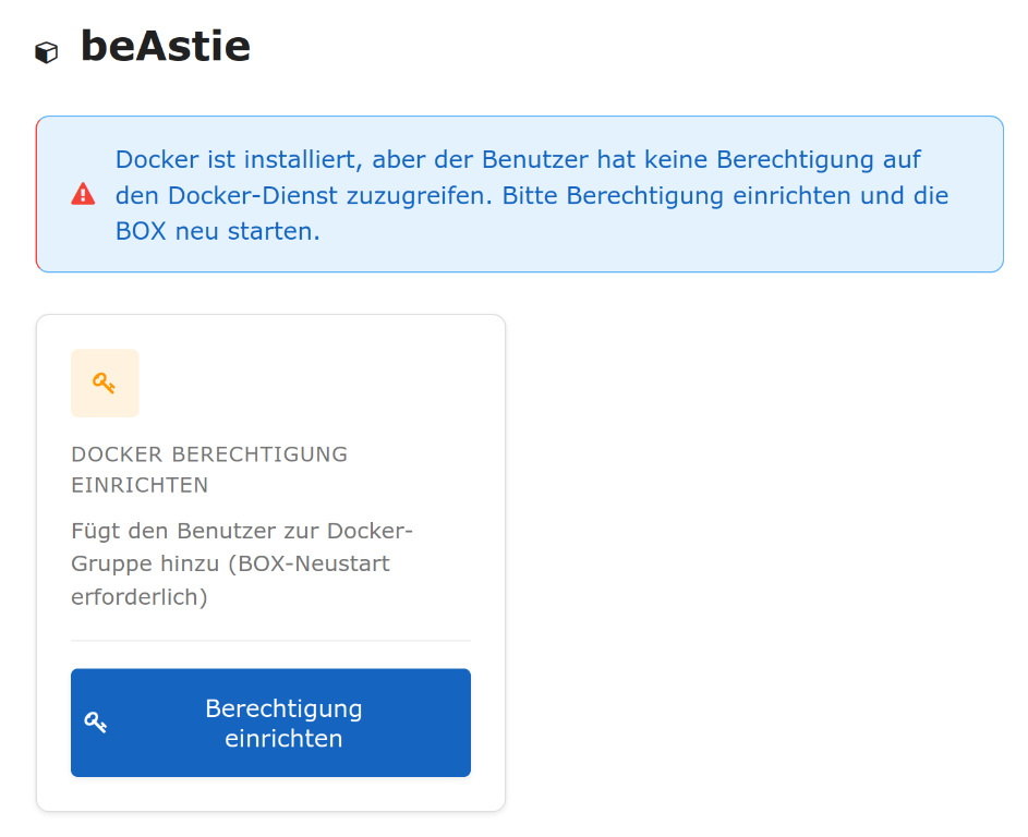 Docker-Berechtigung einrichten